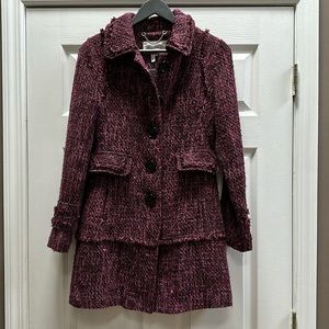 BCBG Maroon Pea Coat Size Small